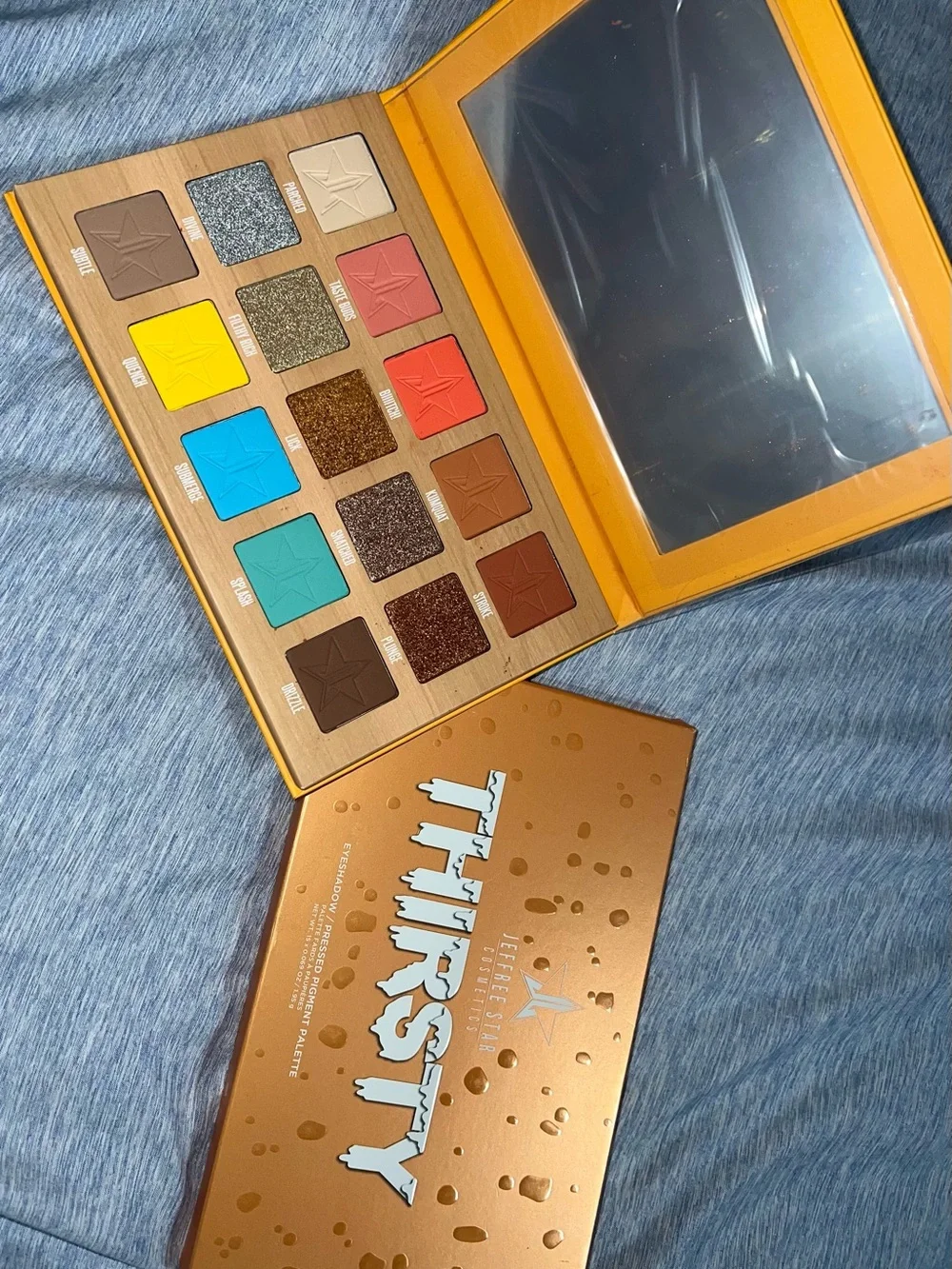 Jeffree Star Thirsty Palette — Bright Teal, Yellow & Coral Mix